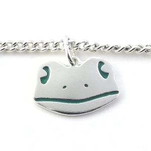 Frog anklet handmade from sterling silver