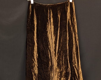 Vintage Brown Velvet Midi Skirt