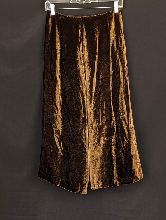 Vintage Brown Velvet Midi Skirt