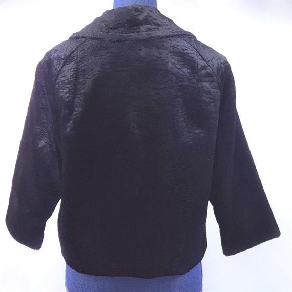 Vintage Cropped Jacket size Small Black Velvet - image 5