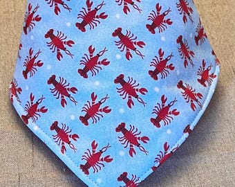 Boy Burp Cloth Baby Set Reversible Bandana Drool Bib Lobster Pacifier Clip Custom Baby Shower Gift Newborn Bib Ocean Nursery Theme