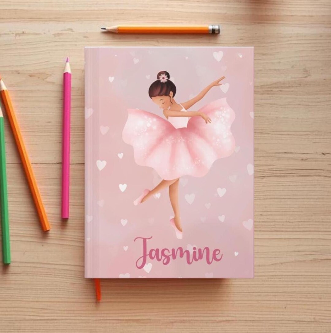 Personalized Ballerina Journal for Girls Custom Name Ballet Notebook ...