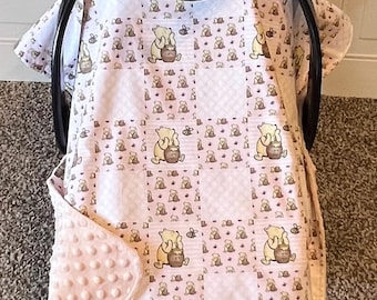 Baby Girl Car Seat Cover Winnie The Pooh Nursery Baby Gift Car Seat Canopy  Newborn Shower Gift Idea Soft Infant Seat Cover Gift for Baby