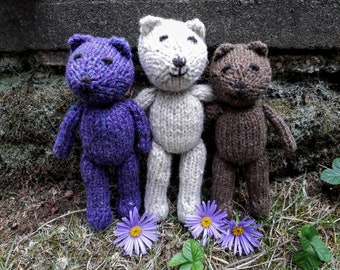 Sleepy Bears - lavender-filled hand knitted cuddly pure wool teddies