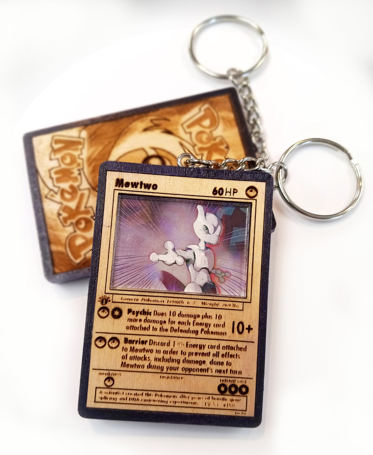 Wooden Pokemon Card Keychains W Hand Drawn Illustrations Etsy
