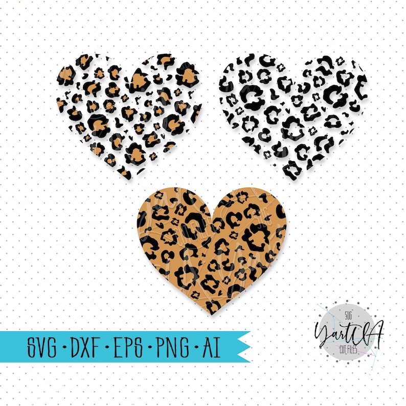 Download Leopard Heart SVG Leopard Pattern SVG Files SVG Instant | Etsy