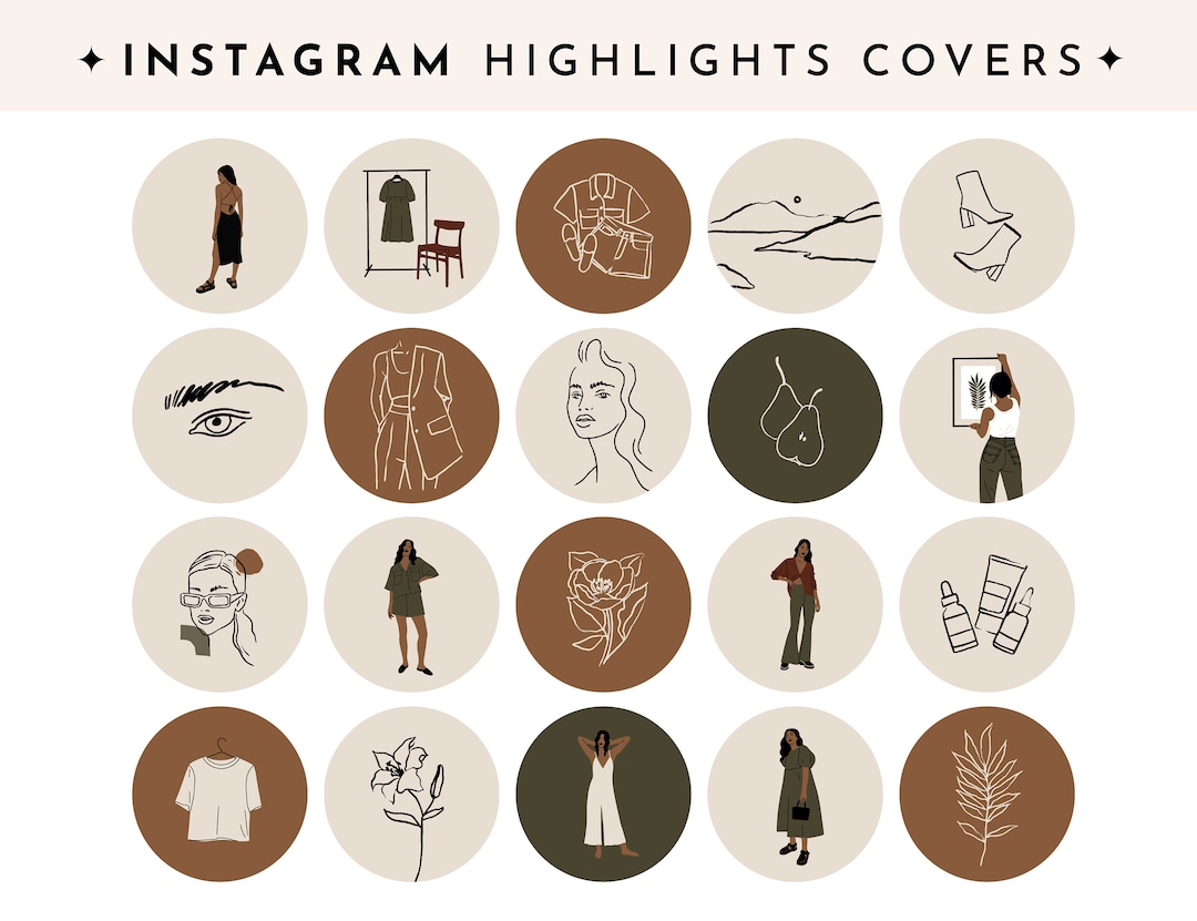 Influencer Instagram Story Highlight Icons. Beauty Stylist Woman Blog ...