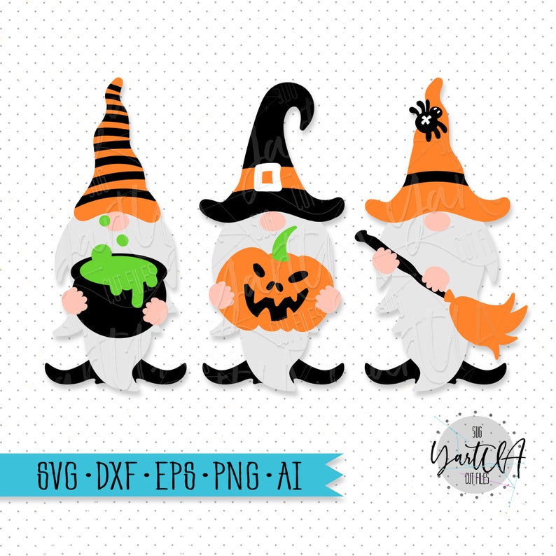 Download Halloween Gnomes Svg Cute Gnome Svg Dxf Eps Png Wizard | Etsy