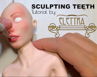 Video tutorial ooak art doll teeth - modeling teeth