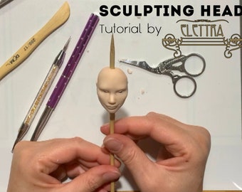 Tutorial sculpting OOAK HEAD for a polymer clay doll