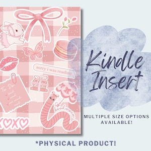 Coquette Kindle Insert, Physical Kindle Insert, Bookish Merch, eReader Accessories, Pink, Aesthetic, Girly