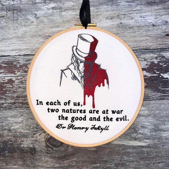 Jekyll Hyde Embroidery Hoop Art Quote Gothic Home Decor Etsy Jekyll Hyde Embroidery Hoop Art Quote Gothic Home Decor Etsy