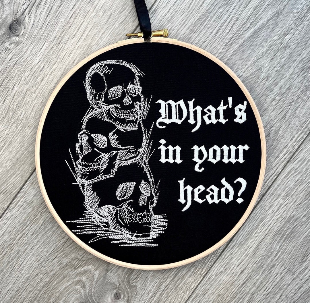 Whats in Your Head Zombie Skull Gothic Home Decor Gift Wednesday Addams