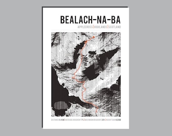 Cycling Art Graphic Print - Uphill Climb - Bealach-Na-Ba