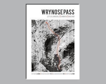 Cycling Art Graphic Print - Uphill Climb - Wrynose Pass