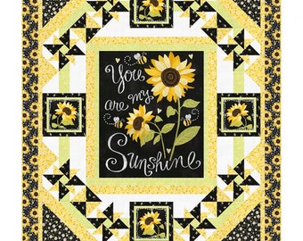 You are my Sunshine Sunny Garden Pinetree Country QUILT KIT, Timeless Treasures Fabric, Sunflower Panel, Sunflower Quilt Kit