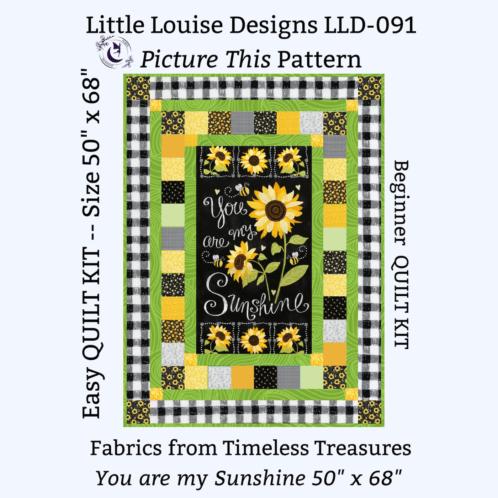 You Are My Sunshine Beginner Quilt Kit W/ Pattern & Fabric Etsy