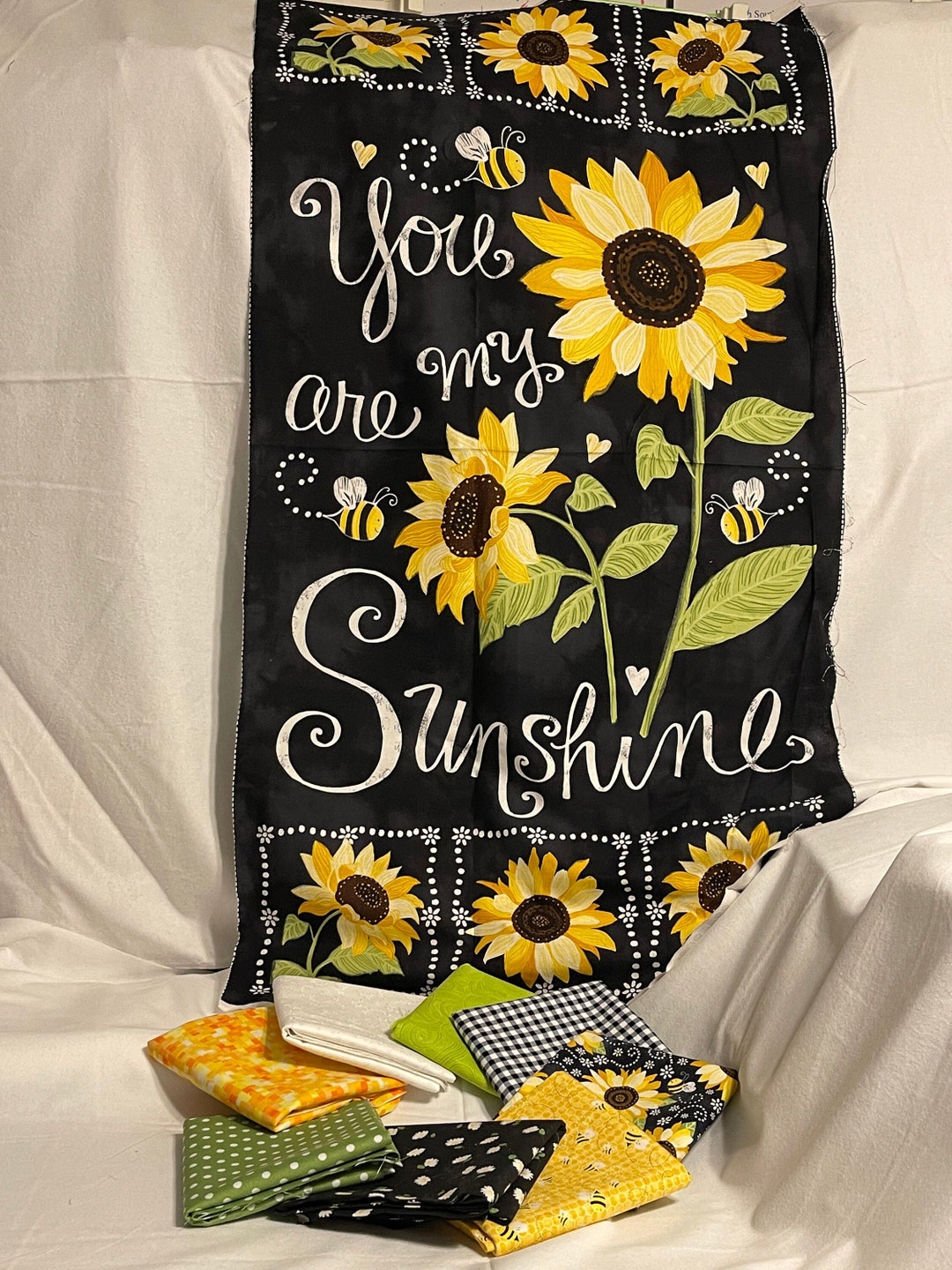 Hello Sunshine, You Are My Sunshine Fabric Bundle 9, Sunflower Cotton