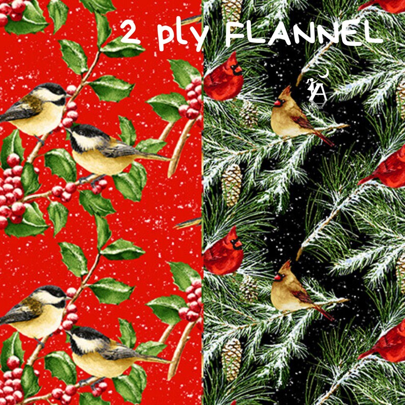 FLANNEL Fabric Snow Bird Collection by Henry Glass Cardinals Etsy