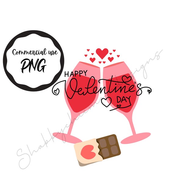 Valentines day wine and chocolate png image