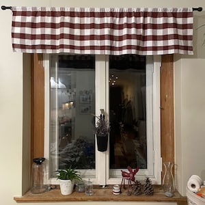 Valance/ upcycled/ cotton/ rustic/ pelmet