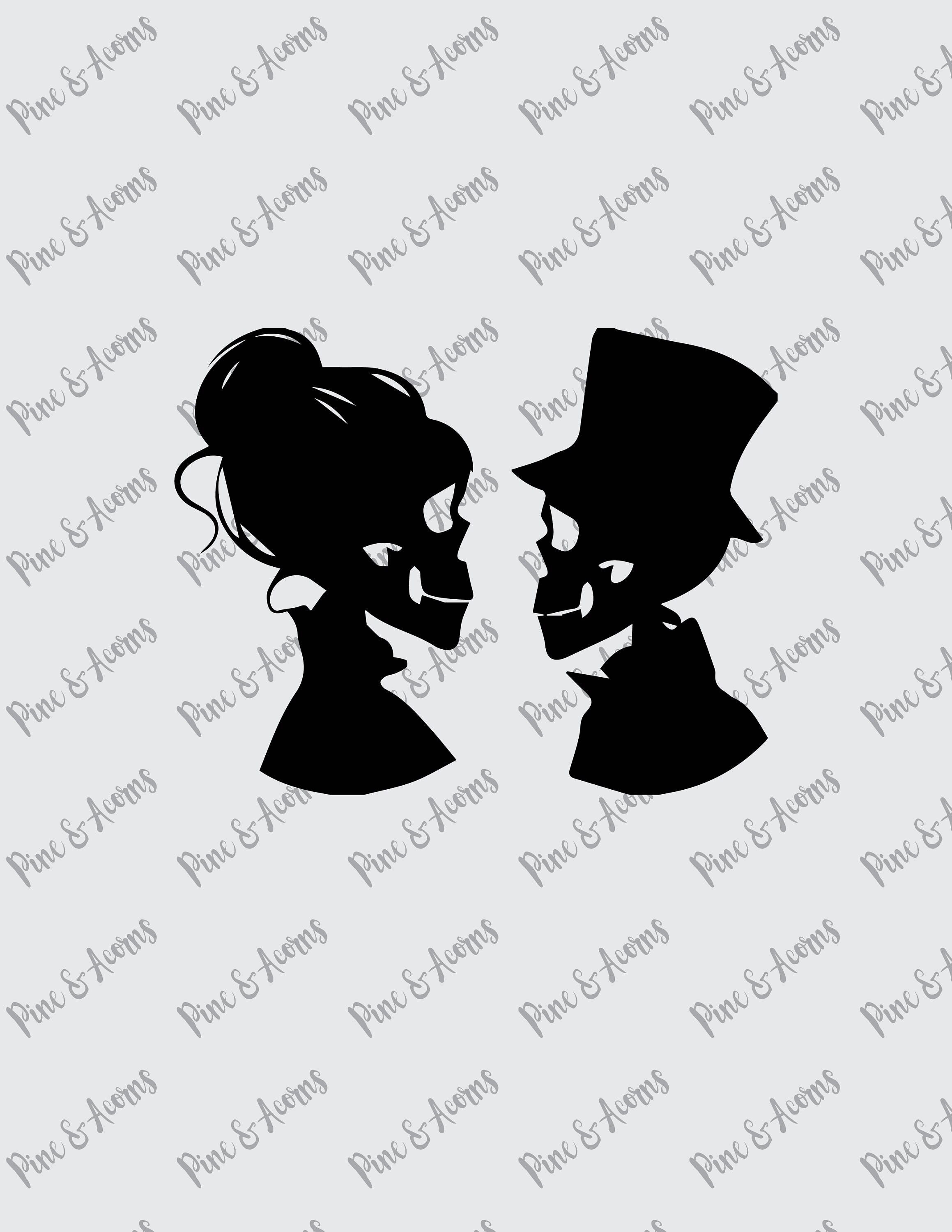 Download Skeleton Couple svg png eps dxf files cut files digital | Etsy