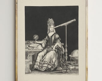Astrologie Wandkunst, Drucke für Frauen, Astrologen, Mädchen Poster, Vintage, Illustration, Zeichnung, bedruckbar, Antik, Malerei, Frauenporträt, Wanddekor