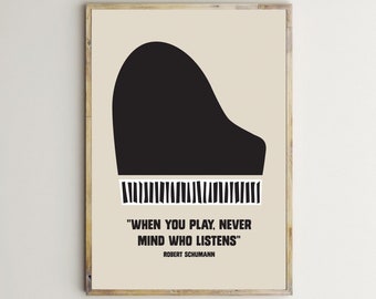 Piano Print,Music Wall Art,Robert Schumann,Pianist Poster,Gift For Musician,Pianist Art,Printable,Music Room Decor,Teacher,Digital Download