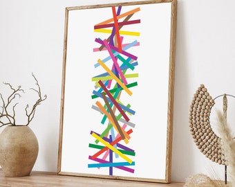 Modern Geometric Art,Multicolor Design,Aesthetic Nursery Prints,Abstract Printable Wall Art,Trendy Colorful Kids Posters,Digital Download