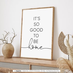 È così bello essere a casa, stampe di benvenuto, citazioni ispiratrici, decorazioni da parete per l'ingresso, parole ispiratrici, stampe artistiche da parete, poster, download digitale