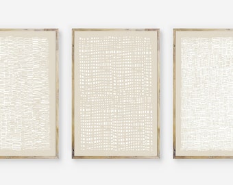 Abstract,Wall Art,Art Prints,Set Of 3,Beige,Creme,White,Neutral,Modern,Printable,Posters,Living Room,Wall Decor,Mid Century,Pale,Soft,Dull
