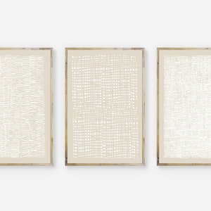 Abstract,Wall Art,Art Prints,Set Of 3,Beige,Creme,White,Neutral,Modern,Printable,Posters,Living Room,Wall Decor,Mid Century,Pale,Soft,Dull