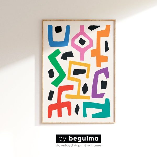 Colorful Abstract Wall Art,Multicolor Aesthetic Print,Modern Printable Decor,Bright Fun Bold,Contemporary Artwork Poster,Digital Download