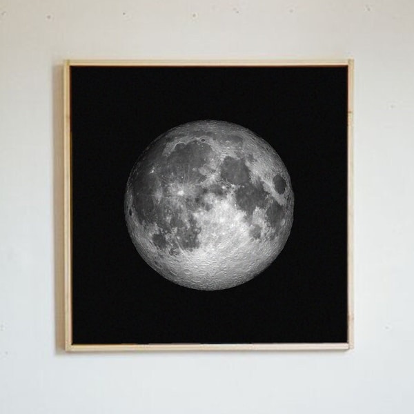 Mond Wandkunst, Mond Druck, Vollmond, druckbare Wandkunst, Fotografie, Schild, Poster, Schlafzimmer, Wohnkultur, schwarz weiß, Foto,Bild,Digital,Herunterladen