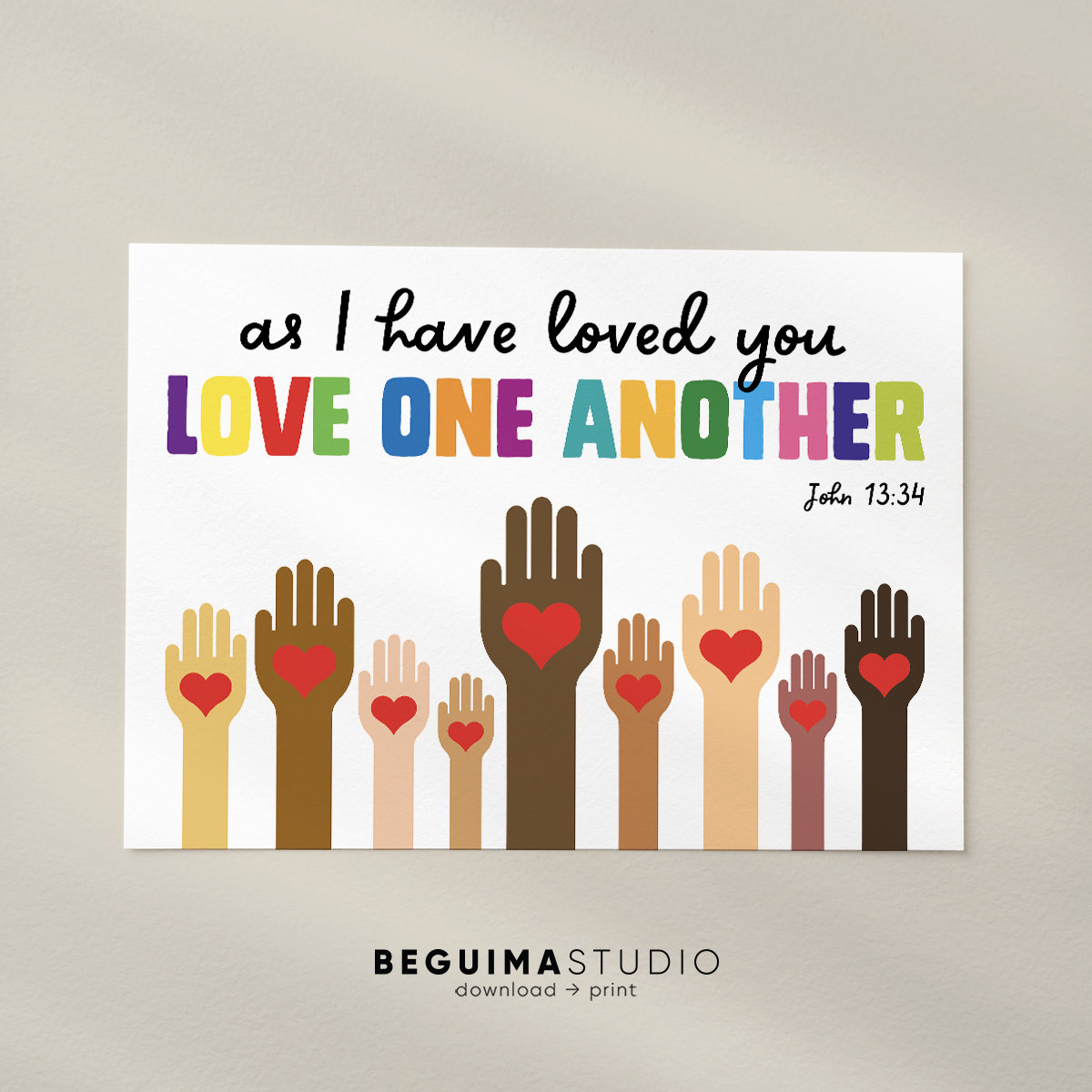 Love One Another,bible Verse for Kids,toddler Christian Print