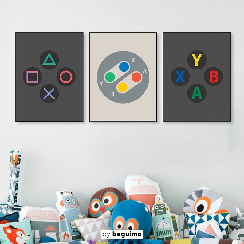 Gamer ArtSet Of 3 PrintsPrintable Wall ArtJoystickVideo Etsy