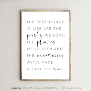 The Best Things In Life Are The People We Love The Places We&#39;ve Been and The Memories We&#39;ve Made Along The Way,Quote,Wall Art,Prints,Posters