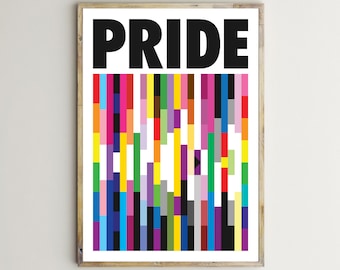 Arte da parete gay, stampa Pride, poster gay, bandiera arcobaleno, uguaglianza, LGBT, LGBTQ, queer, genere, omosessuale, stampabile, inclusione, diversità, arredamento, download