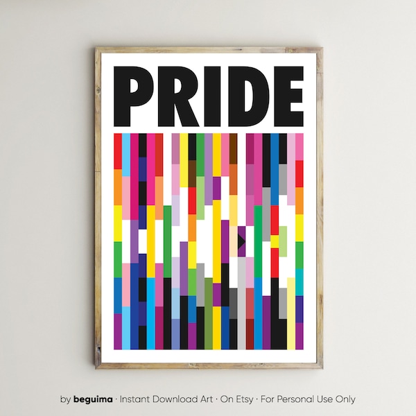Gay Wall Art,Pride Print,Gay Poster,Rainbow Flag,Equality,LGBT,LGBTQ,Queer,Gender,Homosexual,Printable,Inclusion,Diversity,Decor,Download