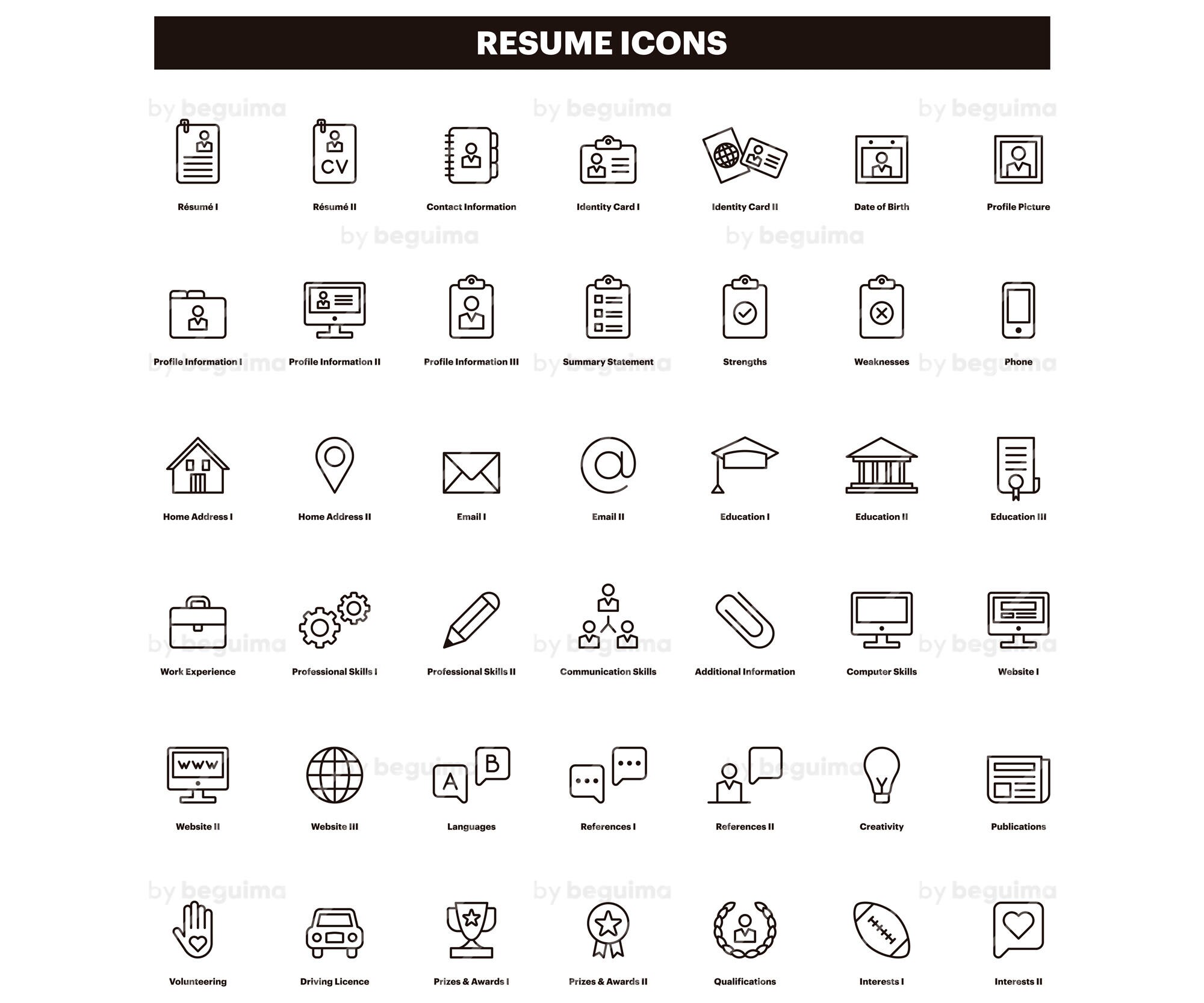 resume icon vector