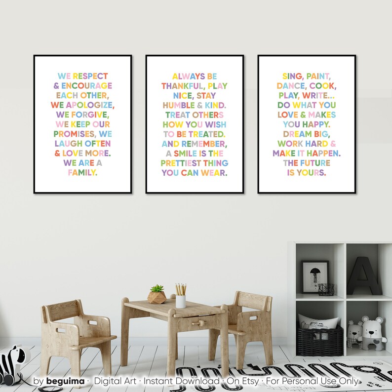 Classroom Decor teacher Prints inspirational Quotes For Kids set Of 3 