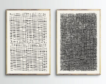 Abstract,Wall Art,Prints,Set Of 2,Beige,Creme,Neutral,Modern,Printable,Black & White,Posters,Living Room Decor,Mid Century,Digital,Download