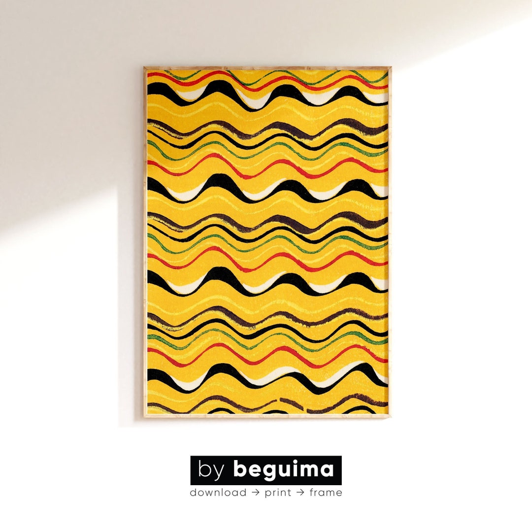 Abstract Aesthetic Print,yellow Wall Art,modern Printable Art,digital Download,geometric