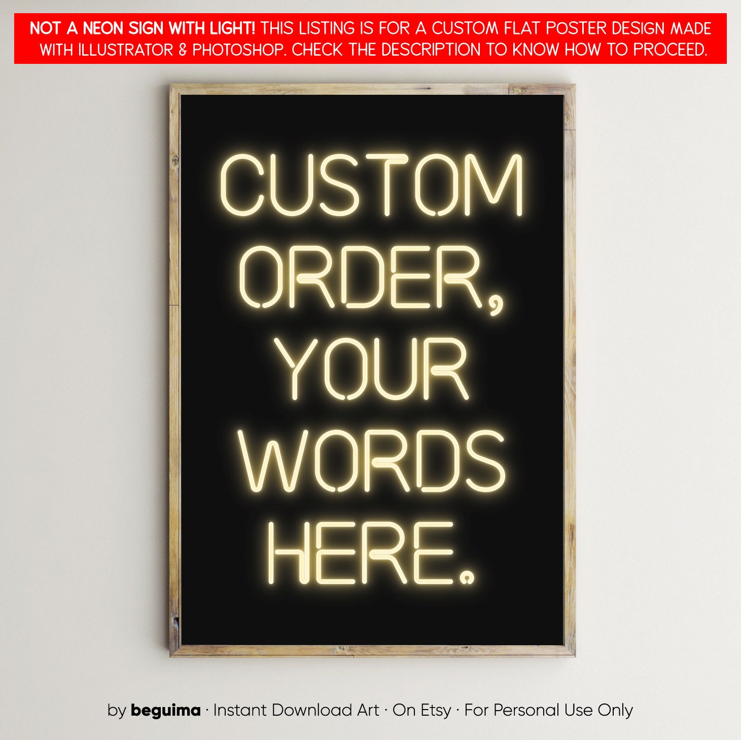 Lights Up Typography Wall Art Digital Download