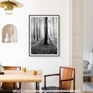 Forest Print,Trees Wall Art,Printable,Nature Photography,Woodland,Black & White,Photo,Woods,Picture,Landscape,Wall Decor,Digital,Download image 8