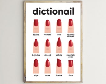 nail shapesnail typesmanicure printsmanicurist etsy
