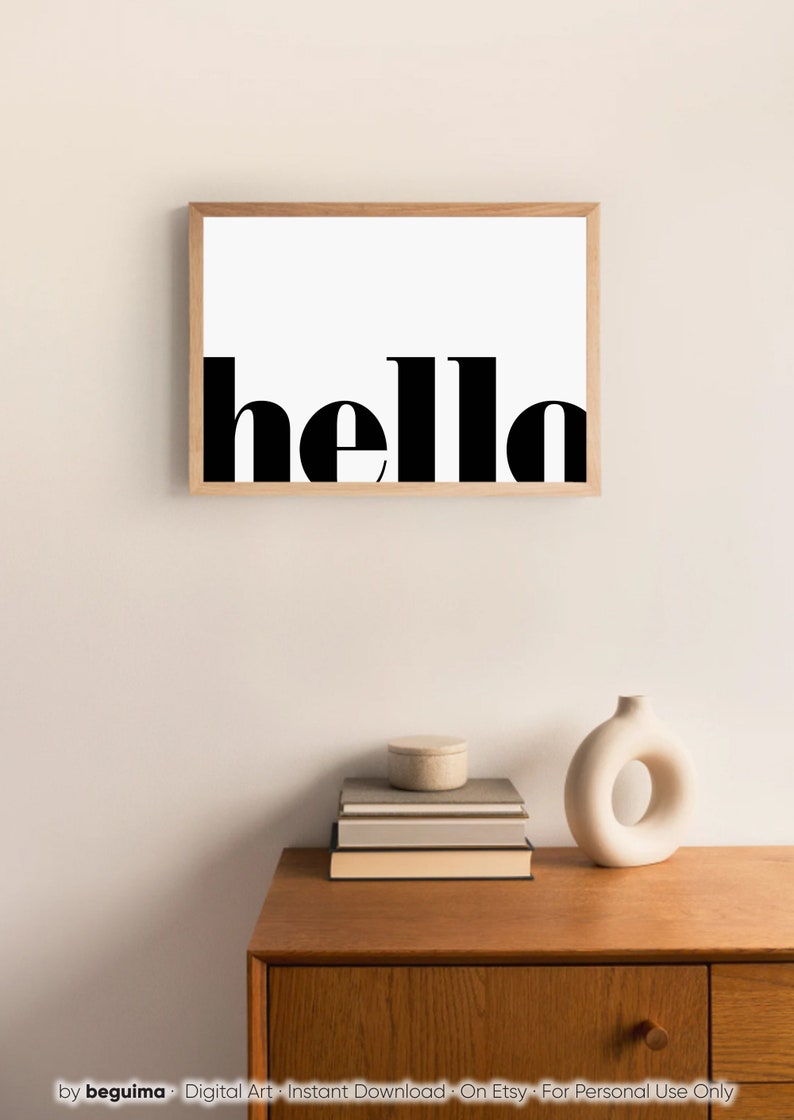 Hello Printshello Wall Artprintable Wall Artentryway Wall Etsy