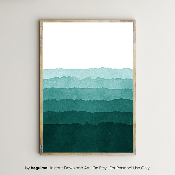 Teal Painting Etsy