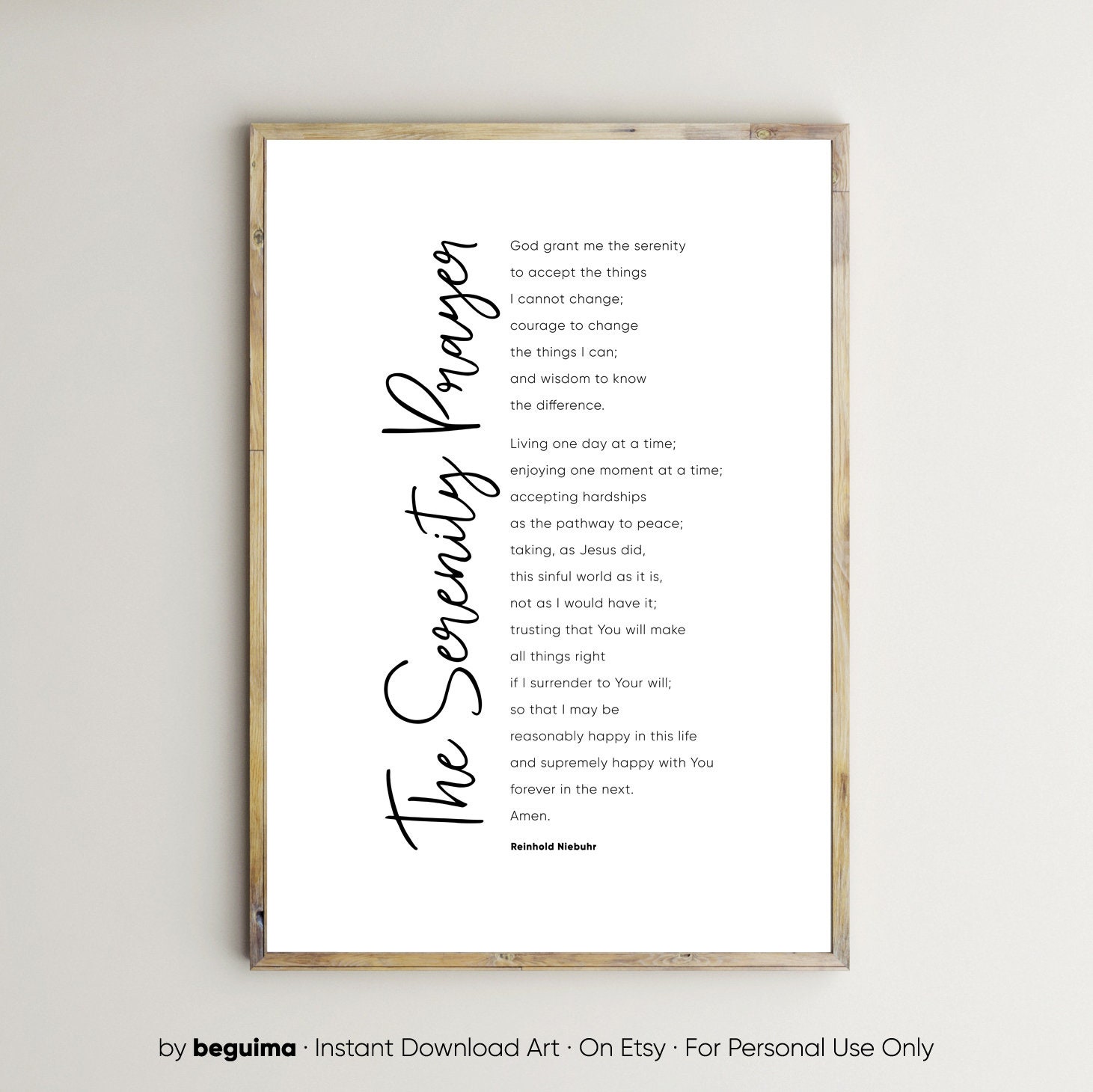 the serenity prayer long form version bible verse print christian scripture quotes printable wall art poster home decor digital download