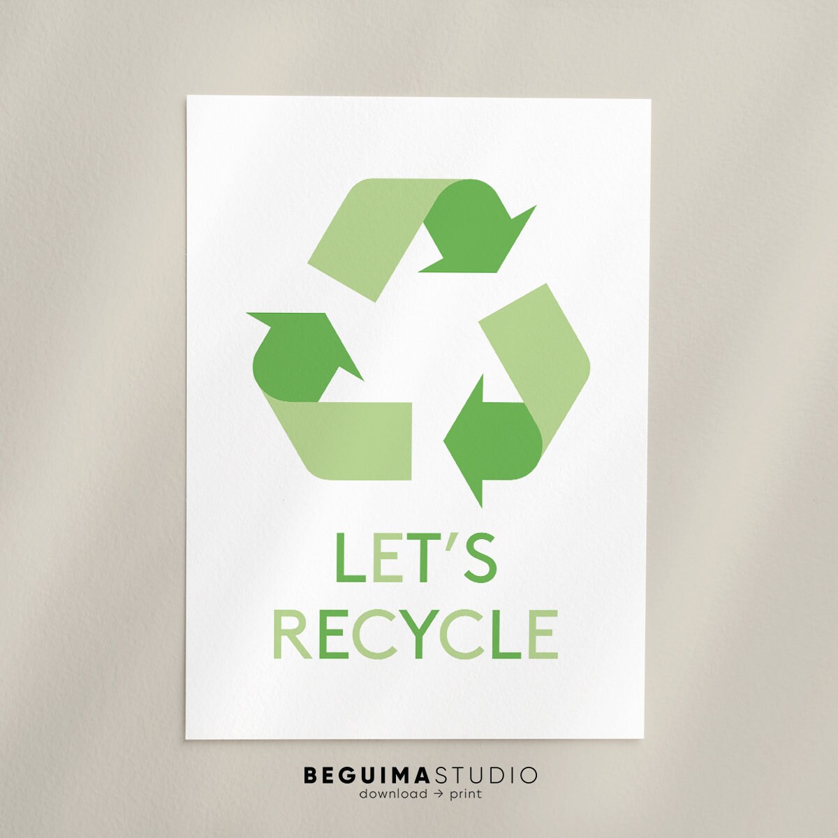 Recycle Signs Fun Recycling Sign,recycle Prints,recycling Poster,recycling Symbol,wall ...